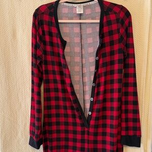 Lucky Brand Red and Black Plaid Shirt
